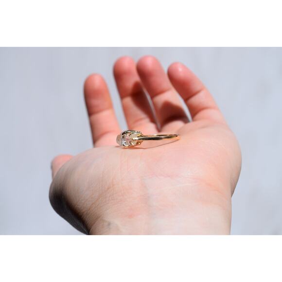 Size 7 14k Gold Diamond Ring, Raw Diamond Engagement Ring, Solid Gold Engagement - Picture 9 of 10